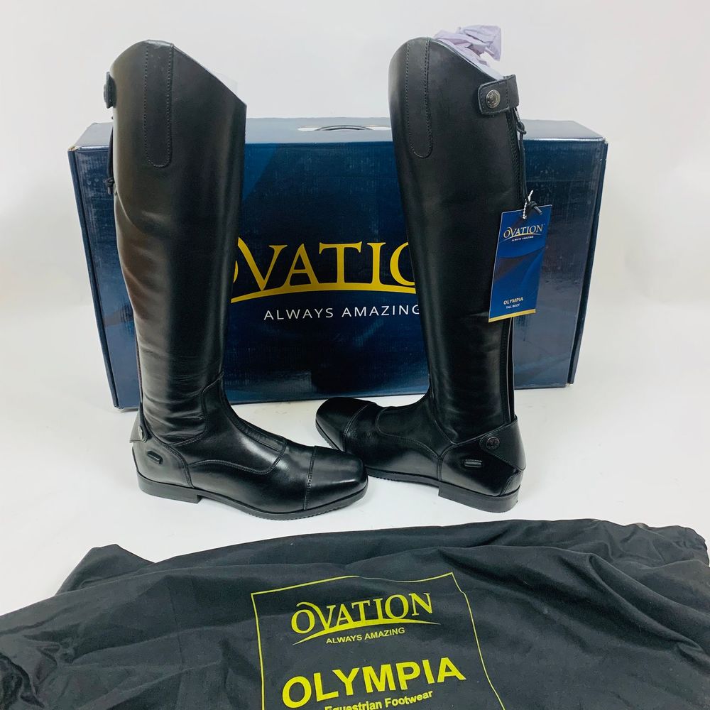 Ovation Olympia Tall Show Boot Black 10 Slim NEW